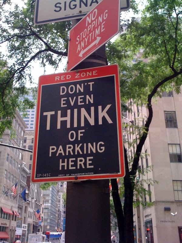 Effective no-parking sign